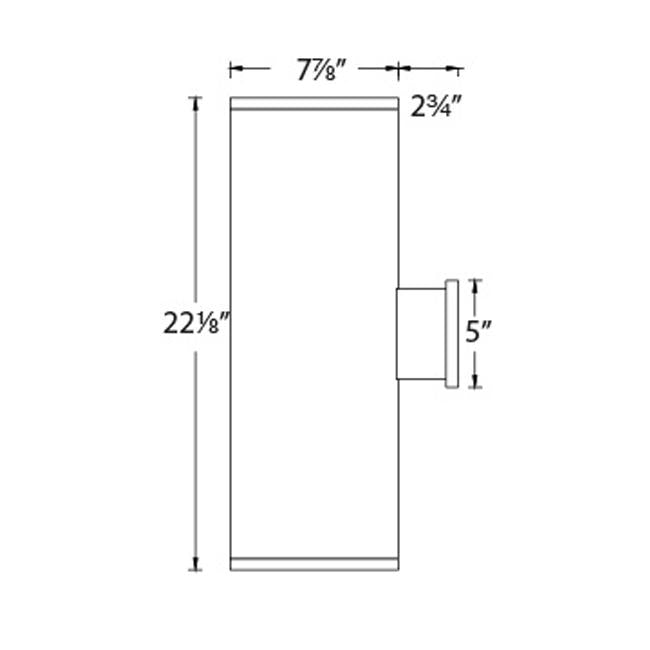 WAC Tube Architectural 8" Extended Single Wall Mount