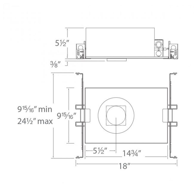 WAC Volta 2″ New Construction Housing Trim Square