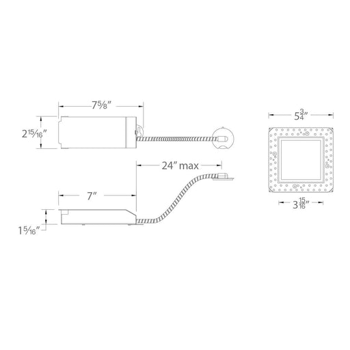 WAC Volta 2″ Remodel Housing Invisible Trim Square